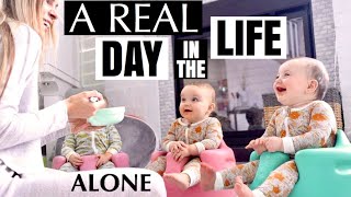 Mom’s REAL day in the life with triplets all alone  The TRUTH of my life [upl. by Bille568]