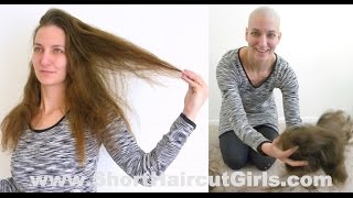 Long to Bald in Stages wwwShortHaircutGirlscom [upl. by Atinoj]