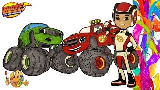 Coloring Blaze and the Monster Machines  Pickle Blaze amp AJ Coloring pages   Coloring book [upl. by Jochbed695]