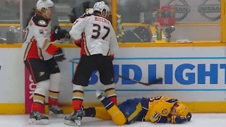 Ritchie gets game misconduct for brutal boarding on Arvidsson [upl. by Aitnecserc240]