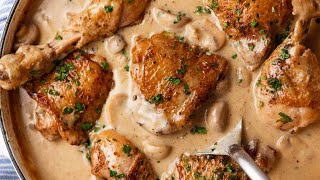 Chicken Fricassee  quick French Chicken Stew [upl. by Yornoc]