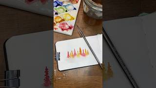 Easy watercolor trees for fall easywatercolor watercolorpainting watercolortutorialwatercolorist [upl. by Herb]