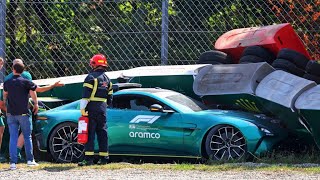 Safety Car Crash at Monza 2024 Italian Grand Prix [upl. by Ahsinev899]