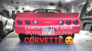 C3 CORVETTE Lowering the back of my Wide Body CORVETTE 40 minutes and looks MUCH better [upl. by Ikin]