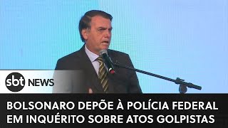 Bolsonaro depõe à Polícia Federal em inquérito sobre atos golpistas  SBTNewsnaTV 260423 [upl. by Davidde932]