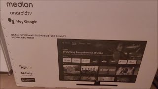 Medion X15023 4 k QLED 50 Zoll TV  Unboxing und Aufbau [upl. by Elora]