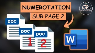 Numérotation à partir de la deuxième page sur Word [upl. by Severen]