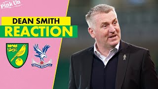 Dean Smith Reaction  Norwich City 11 Crystal Palace  The Pink Un [upl. by Onirotciv]