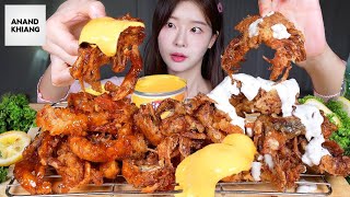 ASMR MUKBANG Super Crispy Chili Soft Shell Crab amp Cream Soft Shell Crab 🦀 Whole Fried Crabs vlog [upl. by Lraep933]