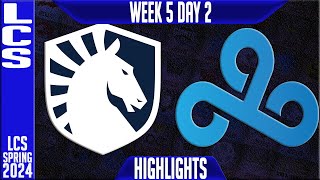 TL vs C9 Highlights  LCS Spring 2024 Week 5 Day 2  Team Liquid vs Cloud9 [upl. by Nivram]