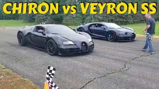 Bugatti Chiron vs Veyron SS racing on the runway [upl. by Aydidey]