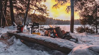 Winter Camping and Hiking  Algonquin Park Backcountry [upl. by Ranchod49]