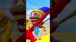 CHOOSE YOUR FAVORITE POMNI AND ALL SIZES SONIC TAPES FAMILY in THE DESERT in Garrys Mod  DOGDAY [upl. by Haakon173]