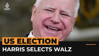 Tim Walz favoured by progressives selected as Harris’s running mate  Al Jazeera Newsfeed [upl. by Assiram]