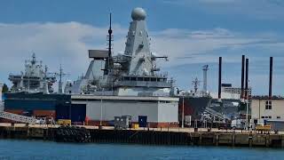 HMS Dragon seen today with the Sampson radar on the go [upl. by Suinuj675]