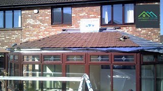 Lightweight Tiles TimeLapse Video of a Conservatory Roof Conversion [upl. by Hgielek]