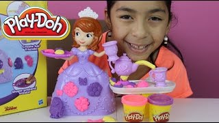 PlayDoh Sofia the First PlayDoh Tea Party Set Tuesday Play Doh with Sofia the FirstB2cutecupcakes [upl. by Aggappe649]