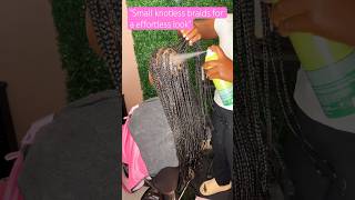 Small knotless braids with a curly ends full video link👇🏿￼ Tonlo451 style hair [upl. by Alyahsal]