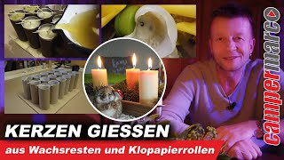 Kerzen gießen aus Wachsresten  DIY Upcycling aus Klopapierrollen [upl. by Bedad]