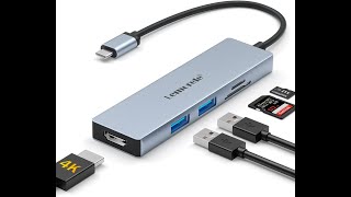 Il migliore adattatore USB C 5 in 1 Lemorele T18 Hub USB C HDMI 4K USB C Hub con 2 USB 30 SDTF [upl. by Arbuckle]