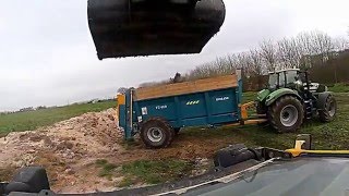 Épandage de fumier 2015  DeutzFahr TTV 7250 JCB 54070 [upl. by Hedi]