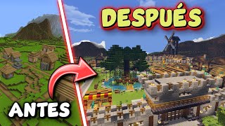 Construí la ALDEA COMERCIAL más COMPLETA en minecraft survival ⛏ [upl. by Blus]