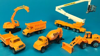 Action Play set Construction  Mighty Machines Bulldozer Excavator Dump Truck Cement Mixer Truck [upl. by Packton262]