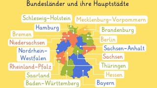 Deutschland 16 Bundesländer und Landeshauptstädte Hörverstehen Deutsch als Fremdsprache [upl. by Nomma]