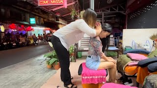 Midnight THAI STREET MASSAGE  FOOT BACK NECK SHOULDER HEAD MASSAGE FOR TOURIST [upl. by Nalac]