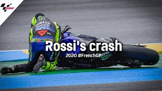 Rossis crash on Lap 1  2020 FrenchGP [upl. by Tisman]