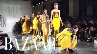 Watch How Gracefully These Models Fall  Harpers BAZAAR [upl. by Colner698]