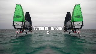 FLYING IN THE RAIN  Windsurf Foil Short Video [upl. by Lilla]