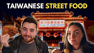 Our first TAIWAN night market Taipei street food 🇹🇼 [upl. by Acirre]