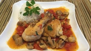 POLLO SALTADO CON CHAMPIÑONES DELICIOSA RECETA [upl. by Sullecram]