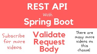 REST API with Spring Boot  Validate HTTP Request Body with Hibernate Bean Validation Constraints [upl. by Michaella]