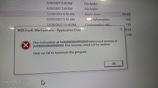 How To Wer FaultWerFaultexe  Application Error [upl. by Ladiv291]