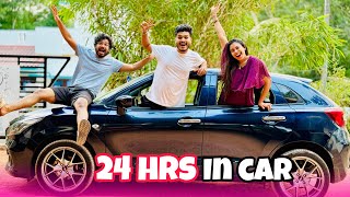 24 HOURS IN CAR CHALLENGE 🔥 [upl. by Jacey]