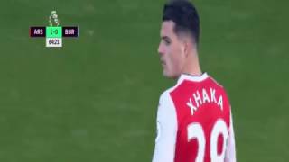 Granit Xhaka Red Card  Arsenal vs Burnley 10  Premier League 2212017 HD [upl. by Nennerb263]