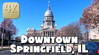 Driving Around Downtown Springfield Illinois in 4k Video [upl. by Llert]