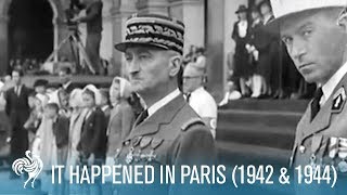 It Happened In Paris WWII Nazi Occupation 1942 amp 1944  British Pathé [upl. by Atrim656]