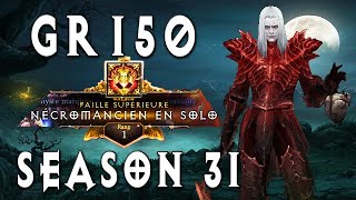 Rank 1 GR150 Necromancer  Diablo 3 Season 31 [upl. by Ihdin]