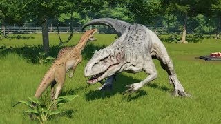 Indominus Rex VS 2 Spinoraptor Update 16  Jurassic World Evolution [upl. by Kristianson]