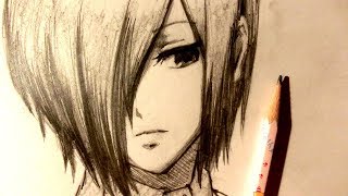 ASMR  Pencil Drawing 96  Touka Kirishima Request [upl. by Adnirolc937]