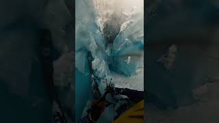 Skier survives uninjured after falling into glacier crevasse [upl. by Connor]