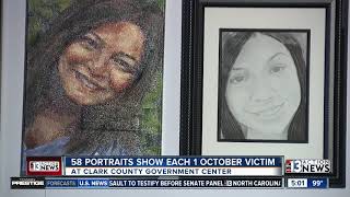 Artists create 58 portraits of Las Vegas shooting victims [upl. by Demakis]