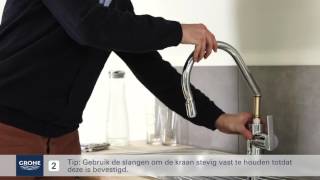 GROHE Keukenkraan met uittrekbare handdouche installeren [upl. by Azrim]