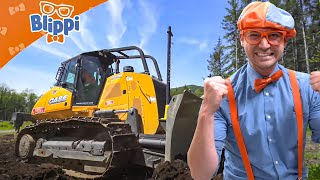 Bulldozer Song  Blippi Songs  Trains for Children  Sing with Blippi  Moonbug for Kids [upl. by Rehpotsrhc]