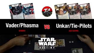 T3  VaderPhasma New vs UnkarTiePilots Star Wars Destiny Game [upl. by Iad488]