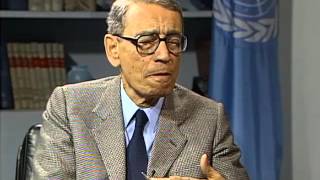 Interview of UN SecretaryGeneral Boutros BoutrosGhali 1992 [upl. by Johnette661]