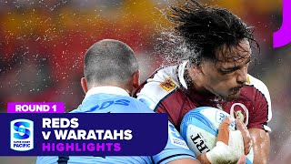 Queensland Reds v NSW Waratahs Highlights  Round 1  SRP 2024 [upl. by Jonis144]